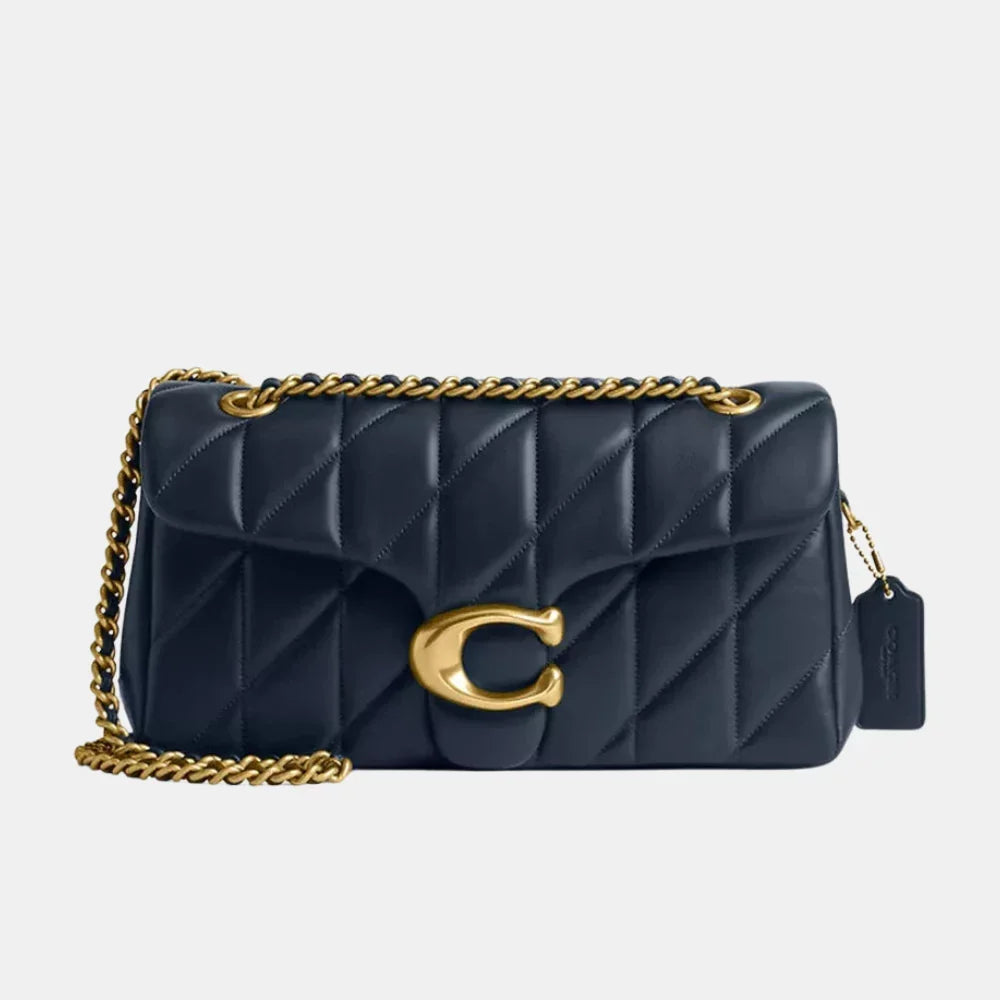 coach tabby shoulder bag 26 with pillow quilting in dark navy