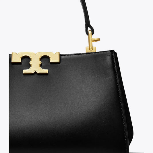 TORY BURCH ELEANOR LEATHER TOTE BAG IN BLACK