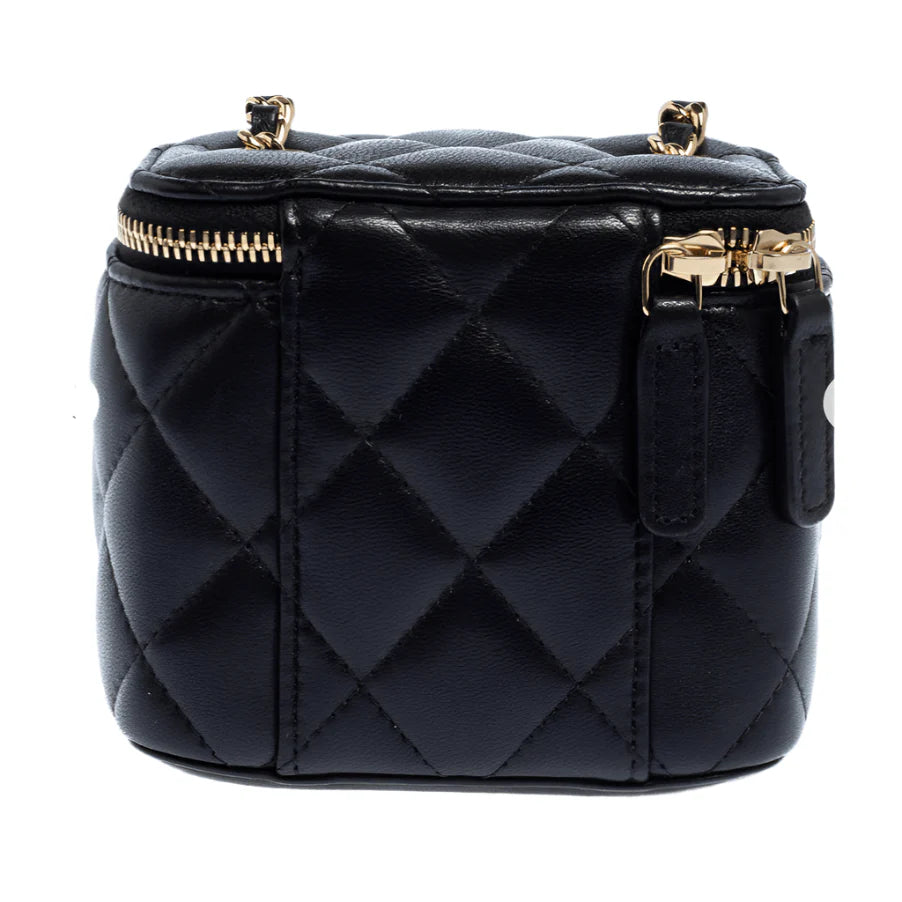 Chanel Mini Vanity Top Handle Bag in Black With Chain