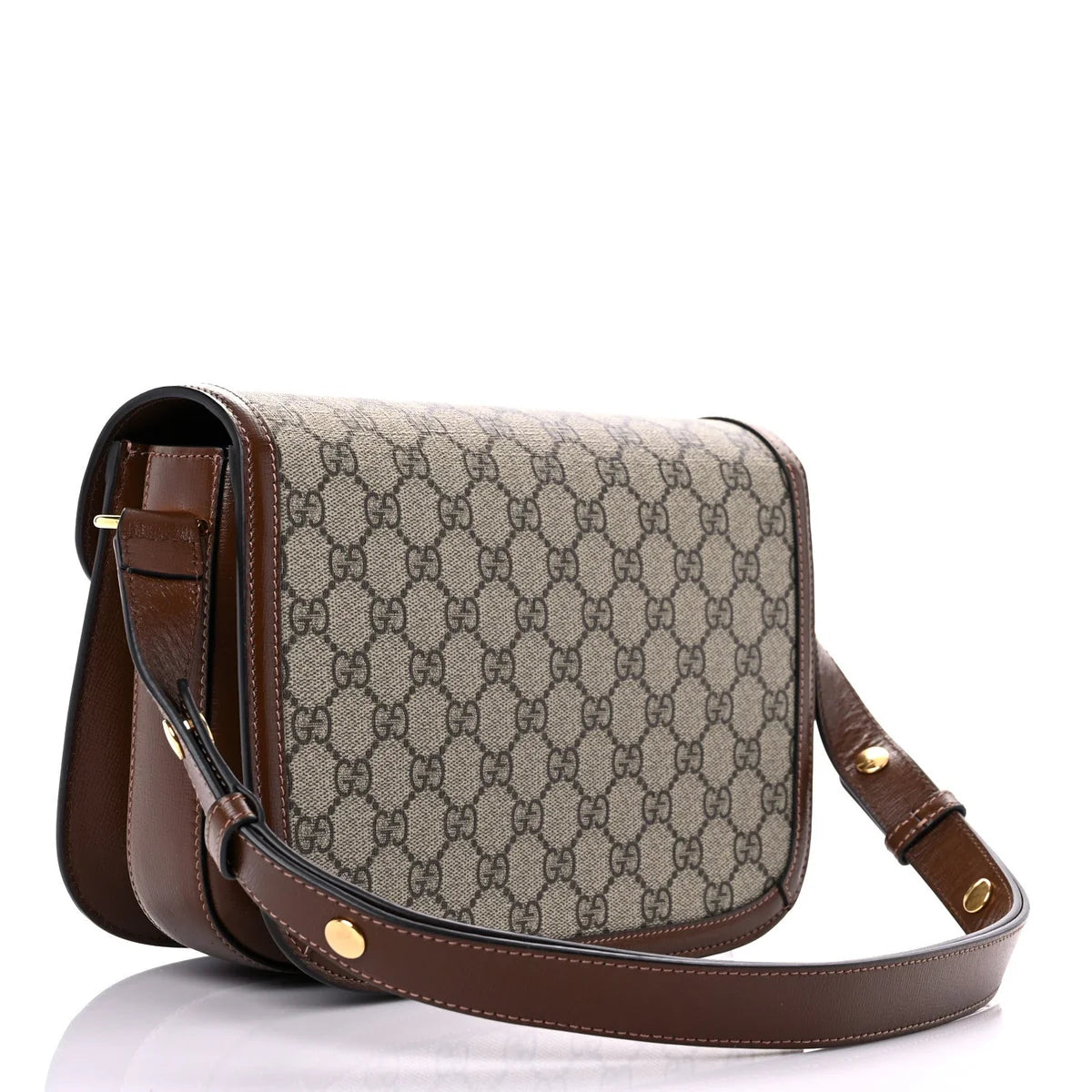 Gucci GG Supreme Monogram Horsebit 1955 Shoulder Bag Beige Brown Sugar