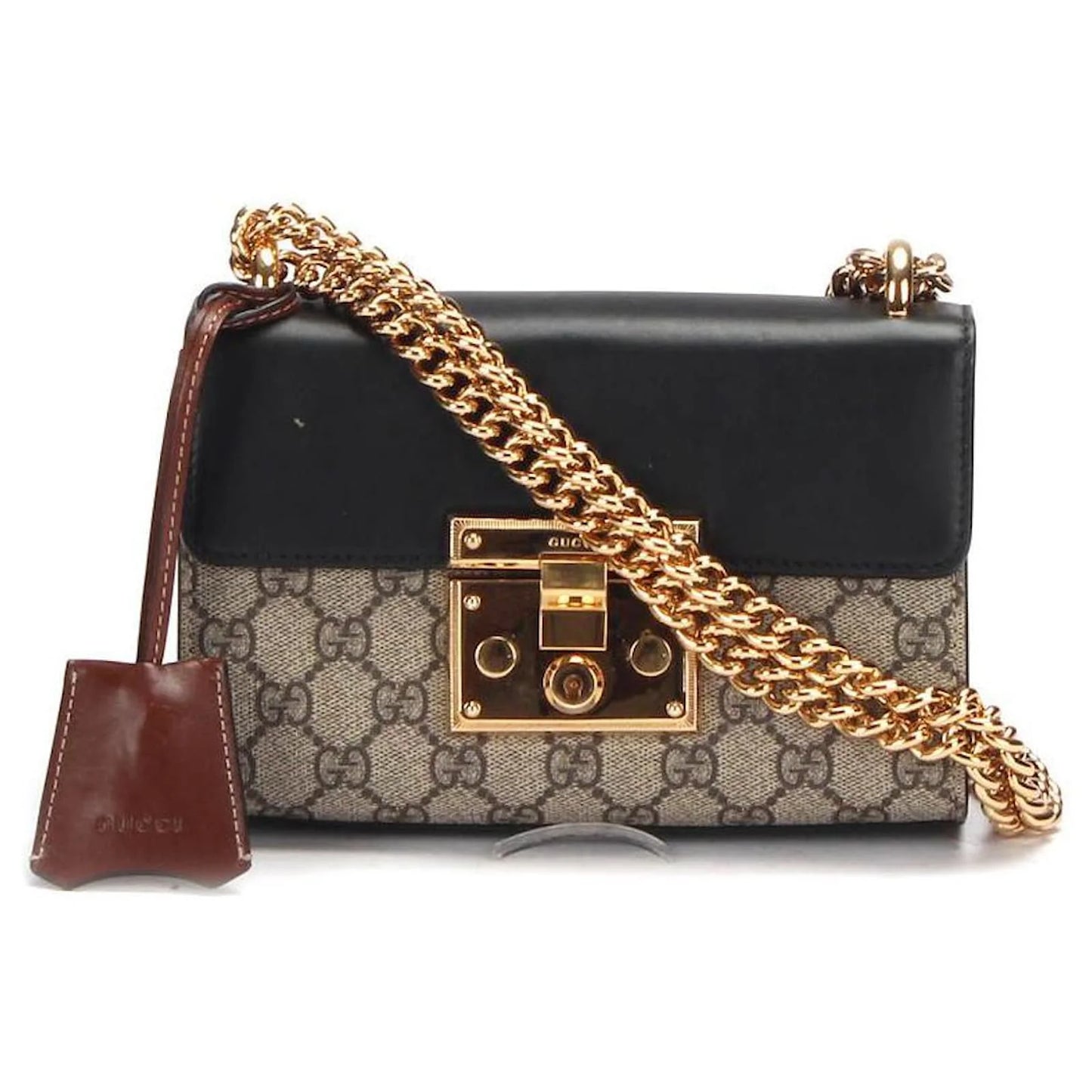 Gucci Padlock Shoulder Bag Gg Coated Canvas and Leather Small
