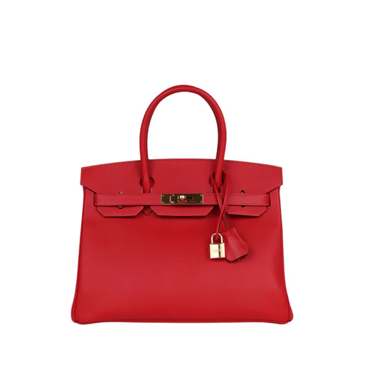 Hermès Birkin 35 Red Leather Gold Hardware