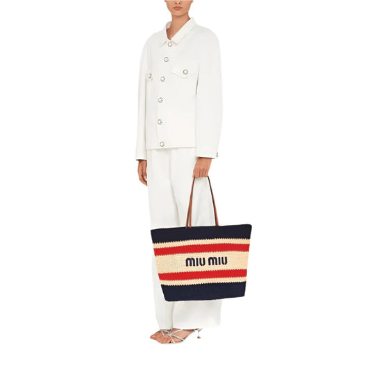 Miu Miu Logo-Print Tote Bag