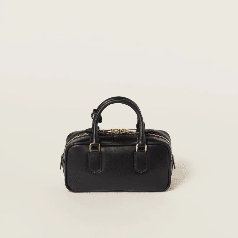 Miu Miu Regular Arcadie Leather Bag Black