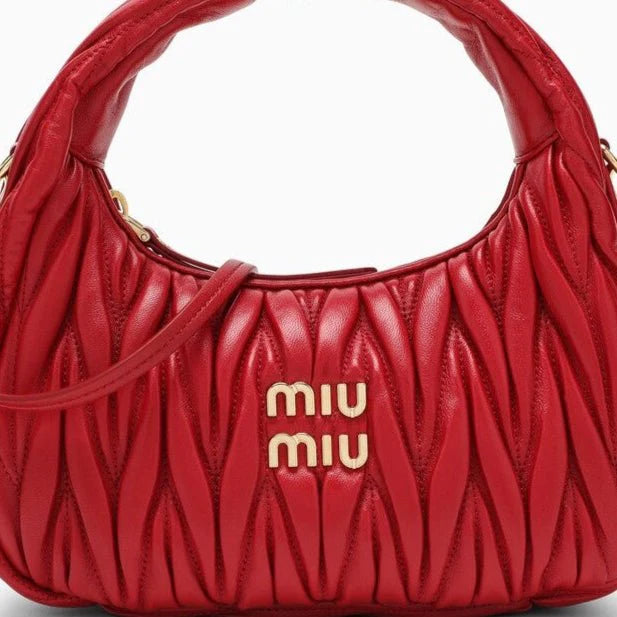 Miu Miu Small Miu Wander Red Matelassé Bag