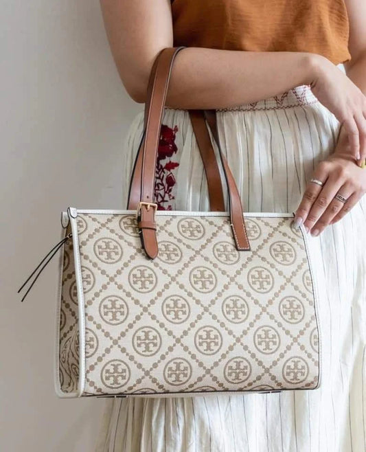 T Monogram jacquard tote bag