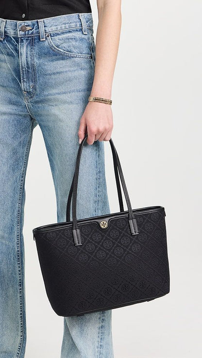 Tory Burch small T Monogram zip tote bag