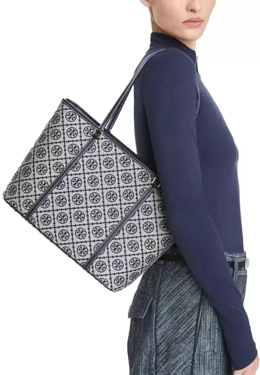 Tory T Monogram Small Zip Tote bag