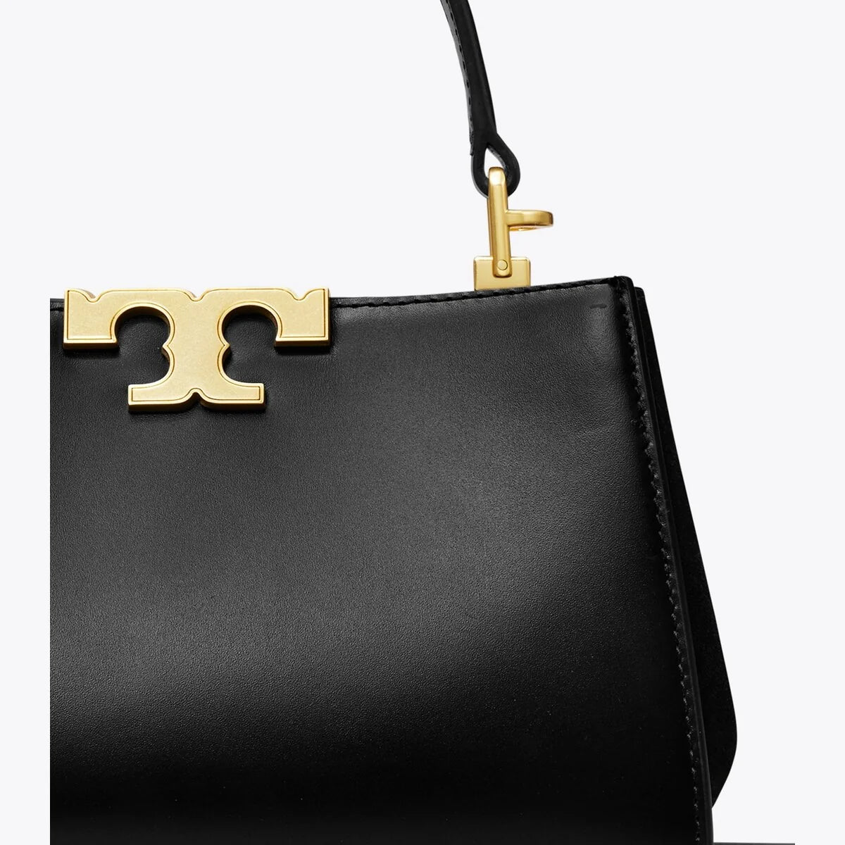 TORY BURCH ELEANOR LEATHER TOTE BAG IN BLACK
