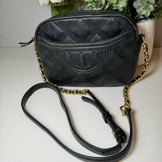 Tory Burch FLEMING SOFT CAMERA BAG Crossbody in  Black