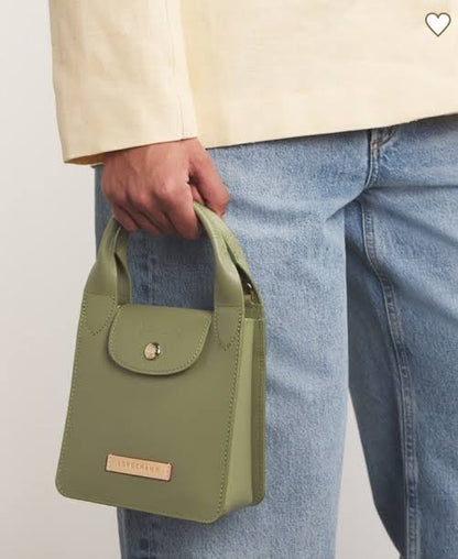 Longchamp Green Extra Small Leather Le Pliage Du Jardinier Bag