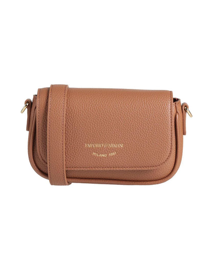 Emporio Armani Pebbled Leather Mini Crossbody Bag in brown