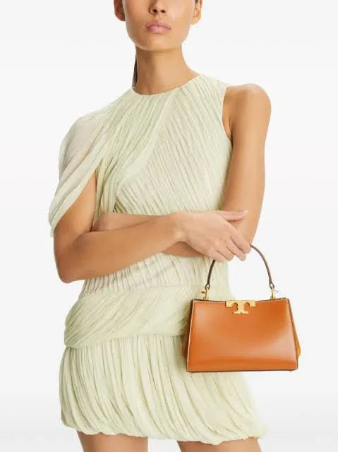 TORY BURCH ELEANOR LEATHER TOTE BAG IN Brown