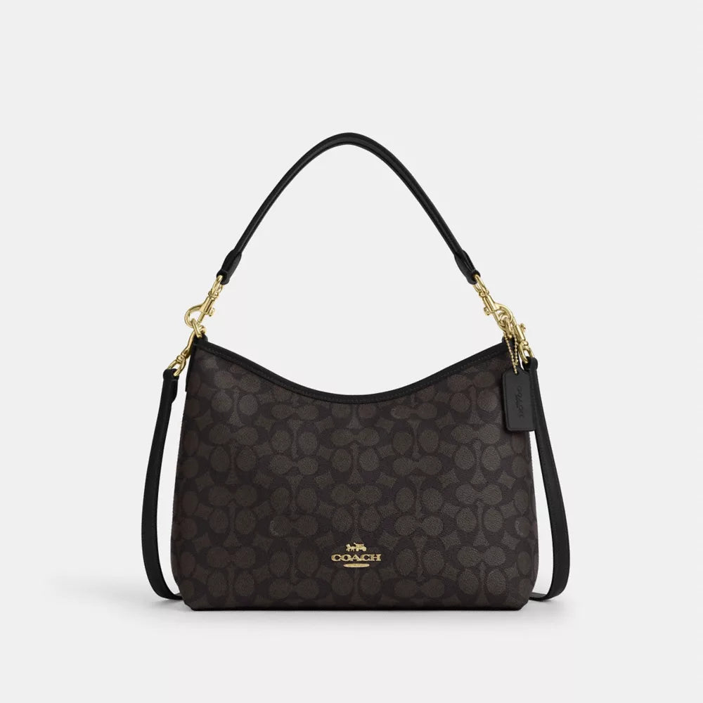 Coach Laurel Small Shoulder Bag In Signature Canvas in Brown