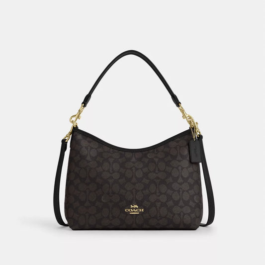Coach Laurel Small Shoulder Bag In Signature Canvas in Brown