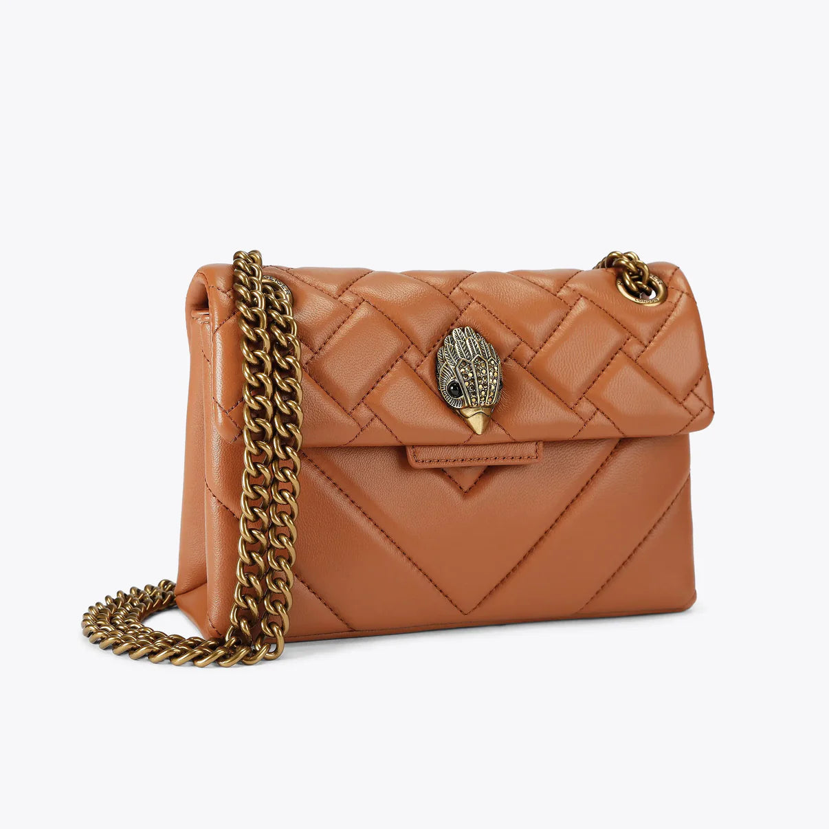 Mini Kensington Quilted Leather Convertible Crossbody Bag in Brown