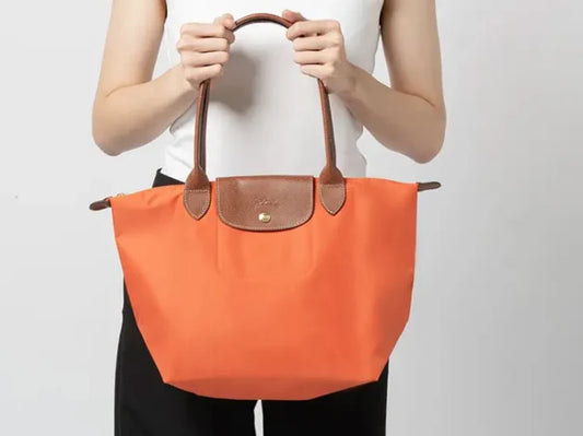 Longchamp Le Pliage large tote bag orange
