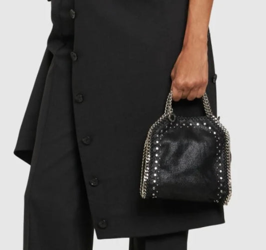 Stella McCartney Falabella Studded Tiny Tote Bag black