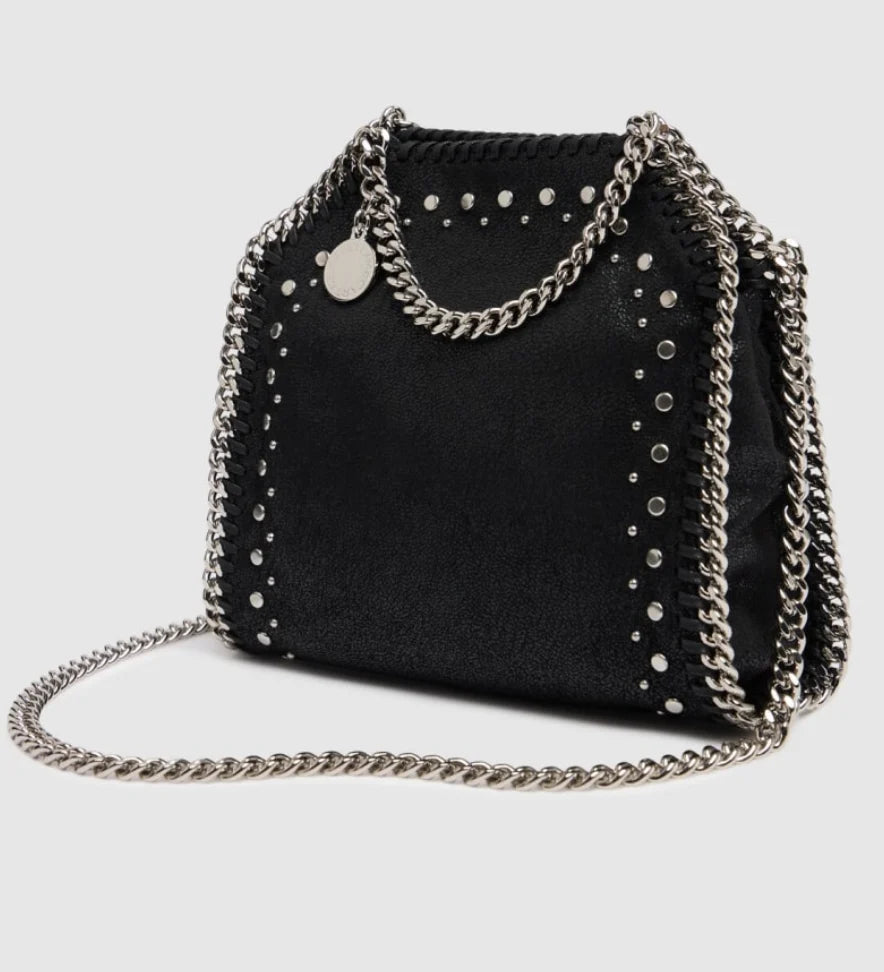 Stella McCartney Falabella Studded Tiny Tote Bag black