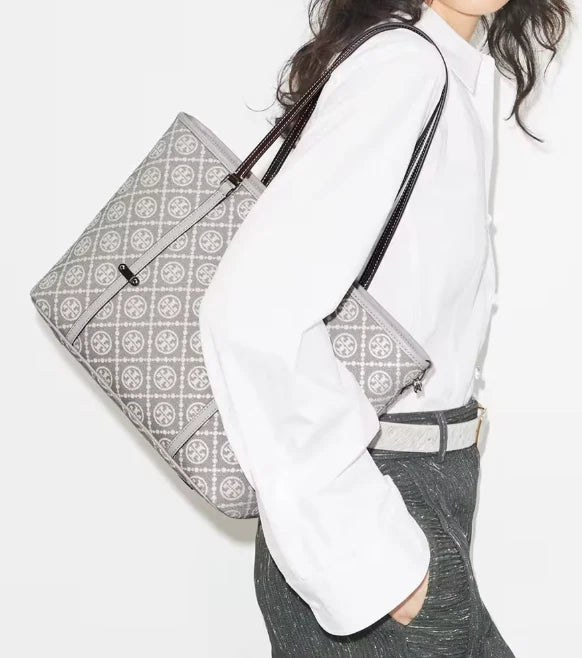 Tory Burch T Monogram small zip tote bag