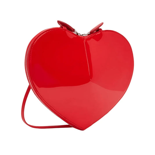 Alaïa 'Le Cœur' Red Crossbody Bag – Heart-Shaped Patent Leather Mini Purse | Modern Romantic Luxury