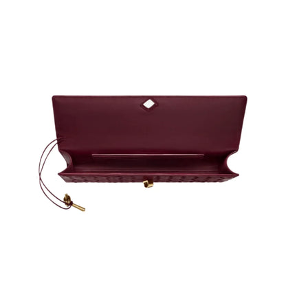 Bottega Veneta Andiamo Clutch – Barolo Intrecciato Leather With Brass