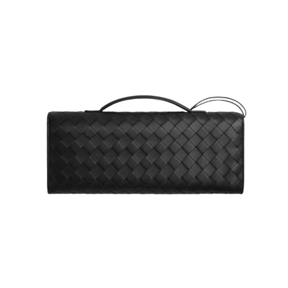 Bottega Veneta Andiamo Clutch – Black Intrecciato Leather