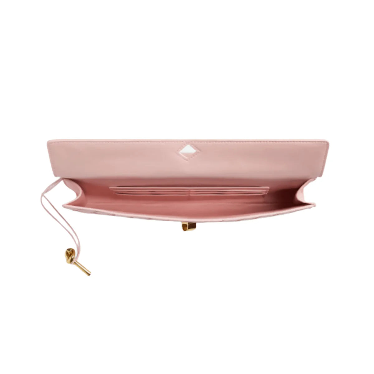 Bottega Veneta Andiamo Clutch Rose Pink Leather with Knotted Strap Feminine Italian Elegance