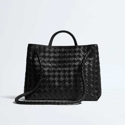 Bottega Veneta Medium Andiamo Crossbody Bag in Intrecciato Leather Black