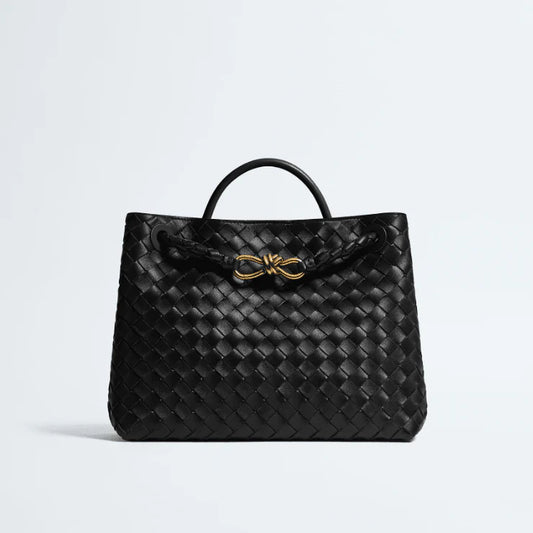 Bottega Veneta Medium Andiamo Crossbody Bag in Intrecciato Leather Black