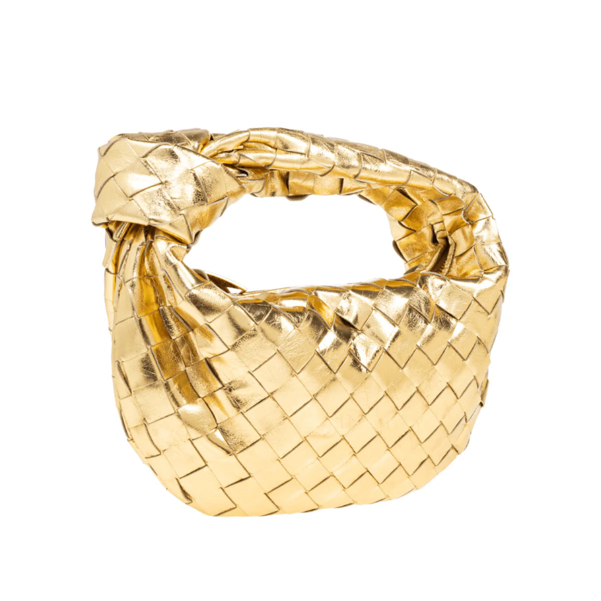 Bottega Veneta Mini Jodie Metallic Gold Leather Bag