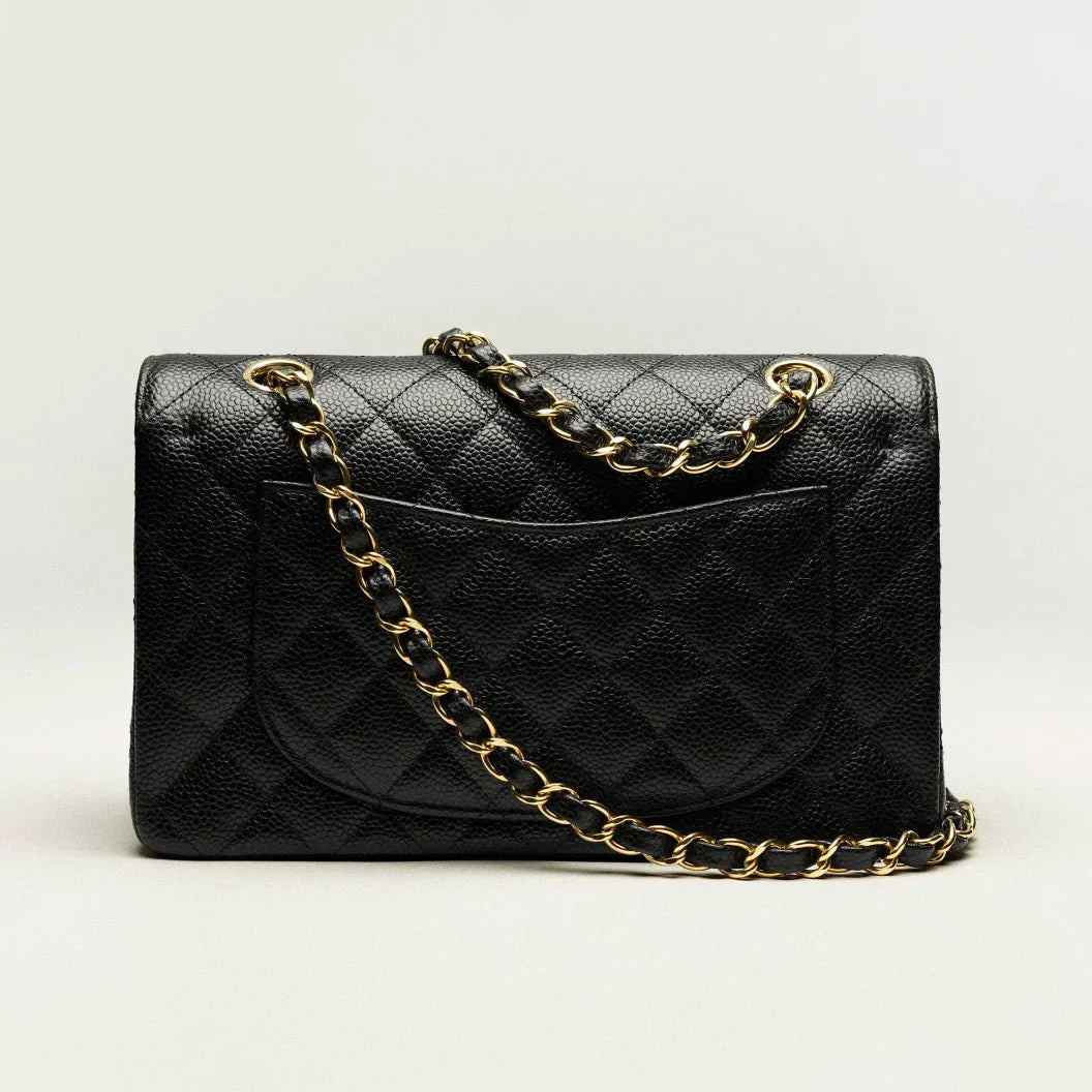 Chanel Classic Handbag Grained Calfskin & Gold-Tone Metal