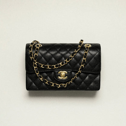 Chanel Classic Handbag Grained Calfskin & Gold-Tone Metal