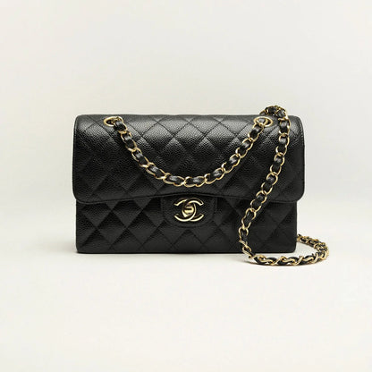 Chanel Classic Handbag Grained Calfskin & Gold-Tone Metal