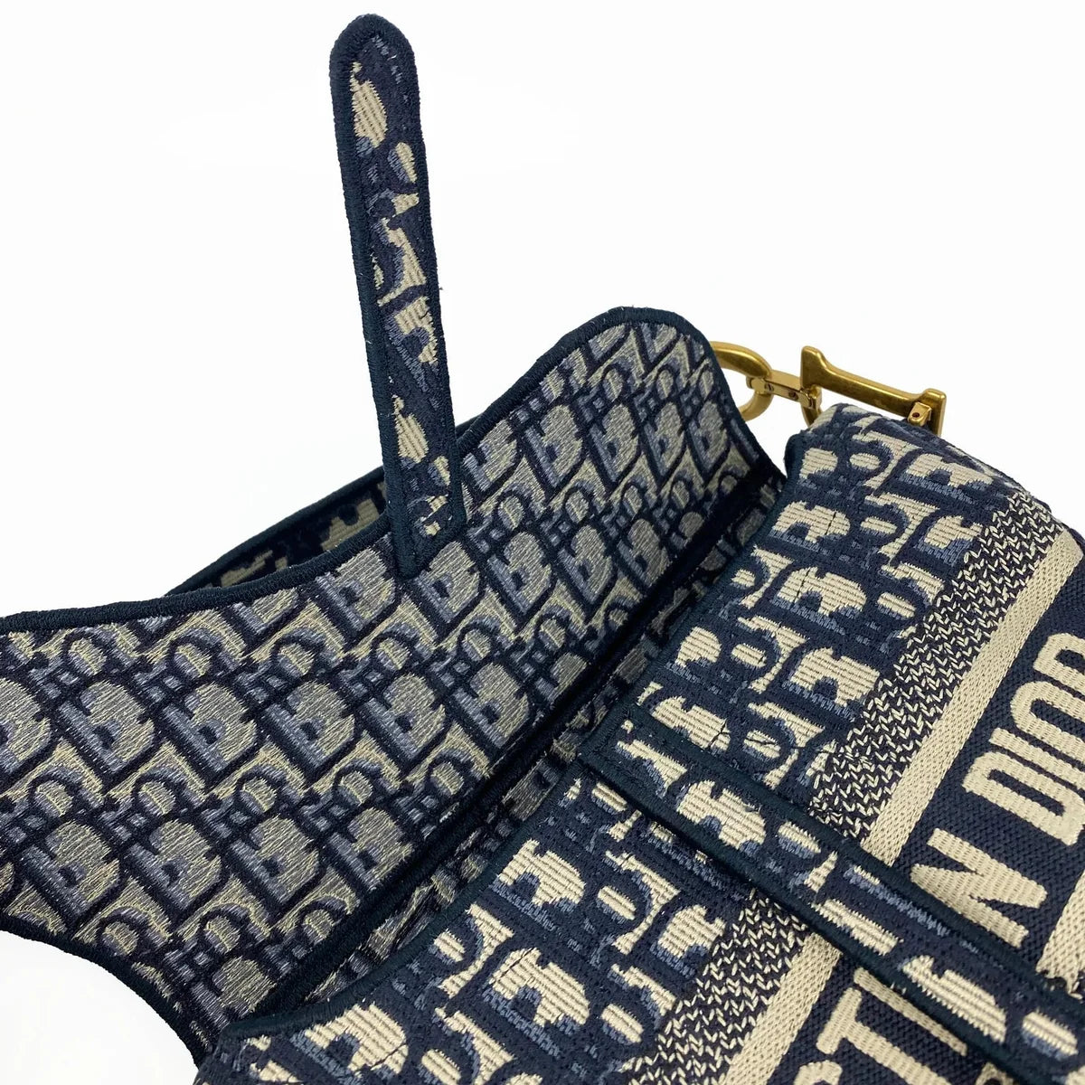 Dior Saddle Bag Blue Dior Oblique Embroidery