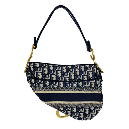 Dior Saddle Bag Blue Dior Oblique Embroidery