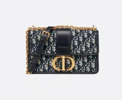 Dior 30 MontaigneI Chain Bag Blue Oblique Jacquard