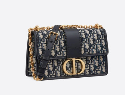 Dior 30 MontaigneI Chain Bag Blue Oblique Jacquard