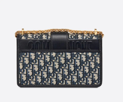Dior 30 MontaigneI Chain Bag Blue Oblique Jacquard