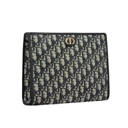 Dior Medium 30 Montaigne Pouch Blue Oblique Jacquard