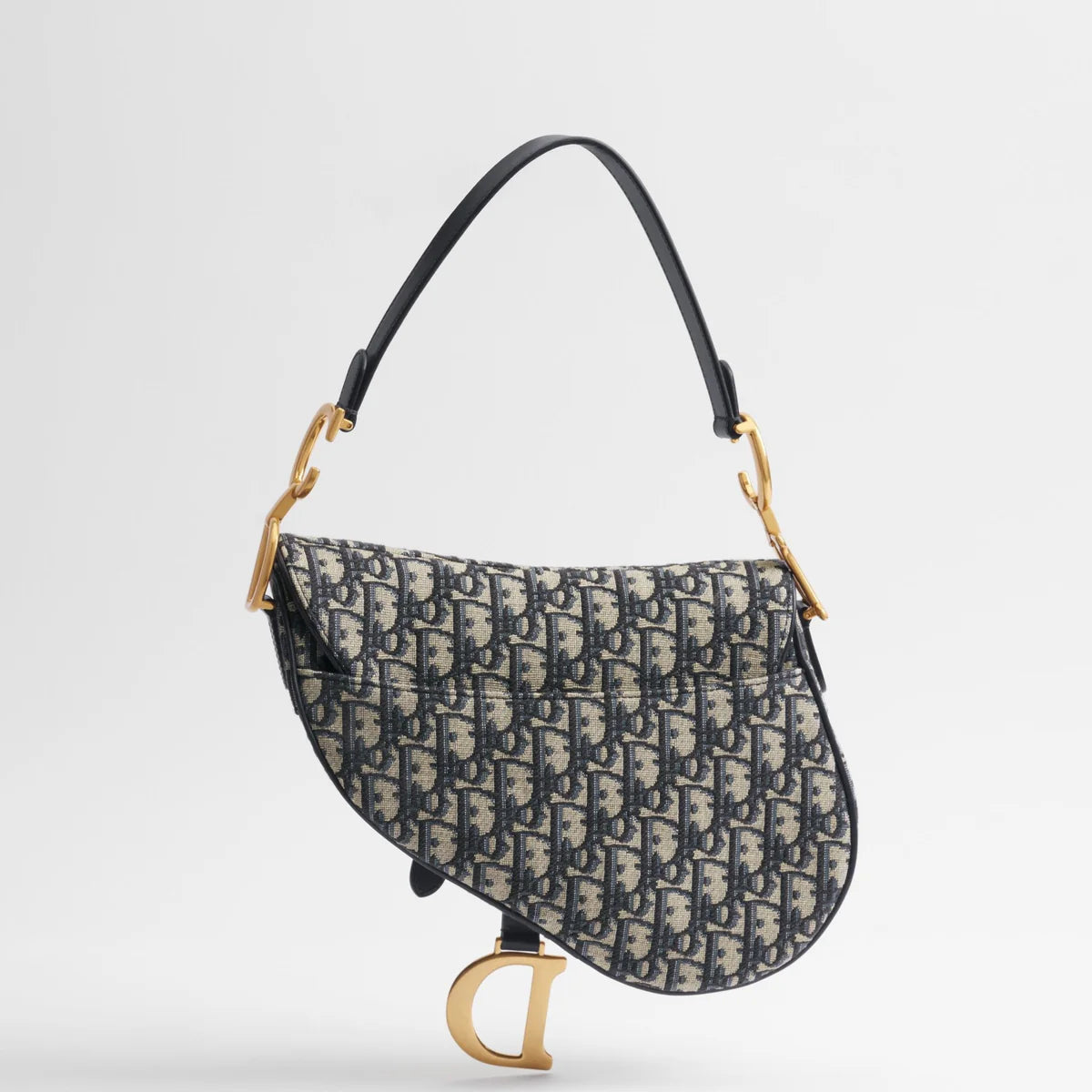 Dior Saddle Bag with Strap Blue Dior Oblique Jacquard