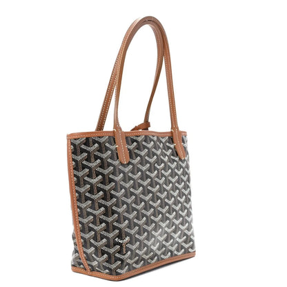 Goyard Goyardine Black Gold Anjou Small Reversible