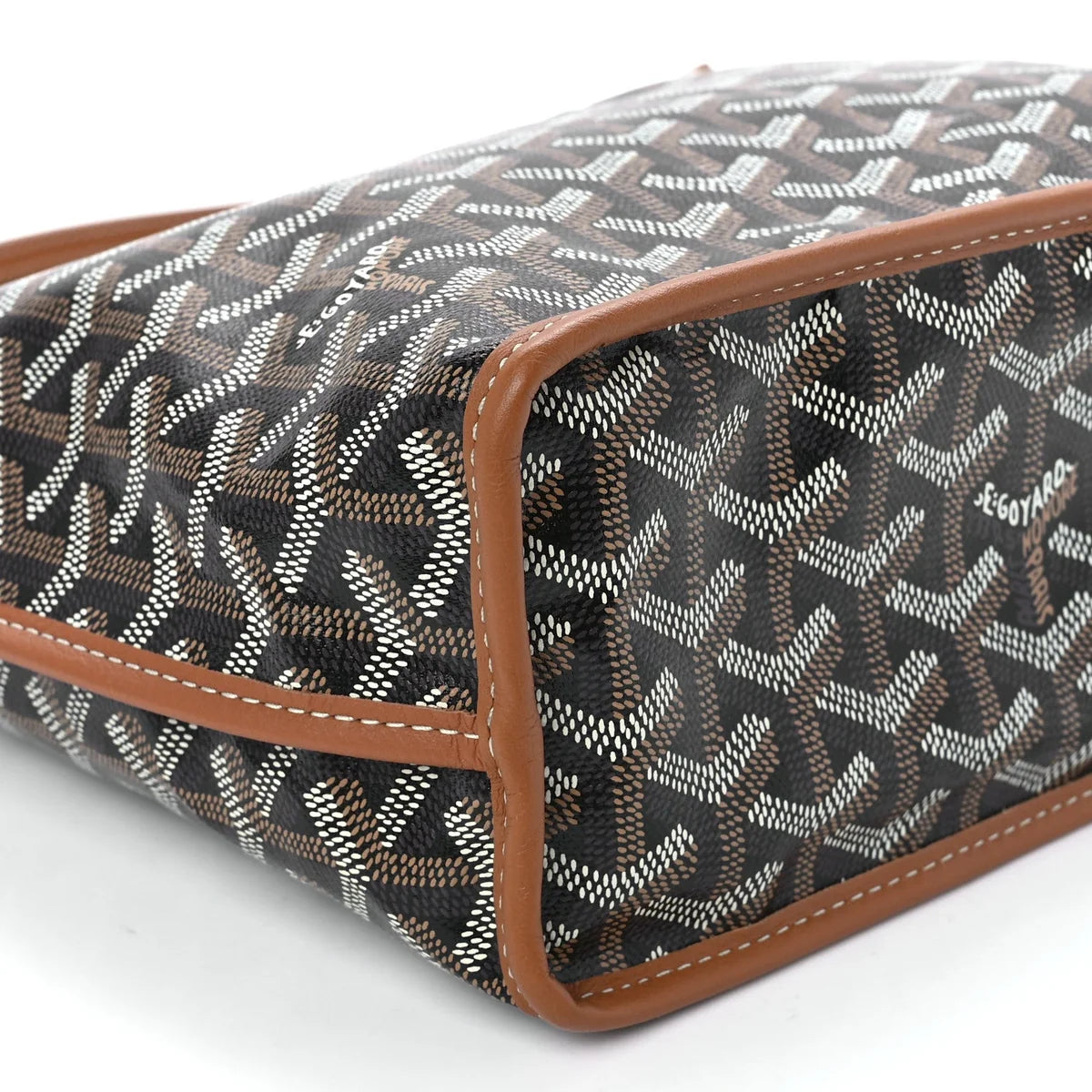 Goyard Goyardine Black Gold Anjou Small Reversible
