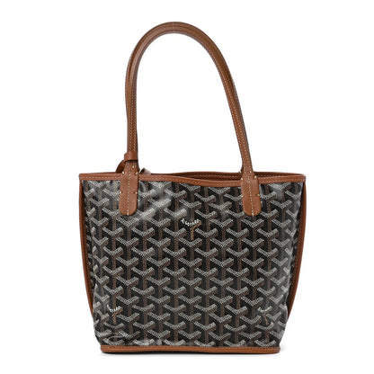 Goyard Goyardine Black Gold Anjou Small Reversible