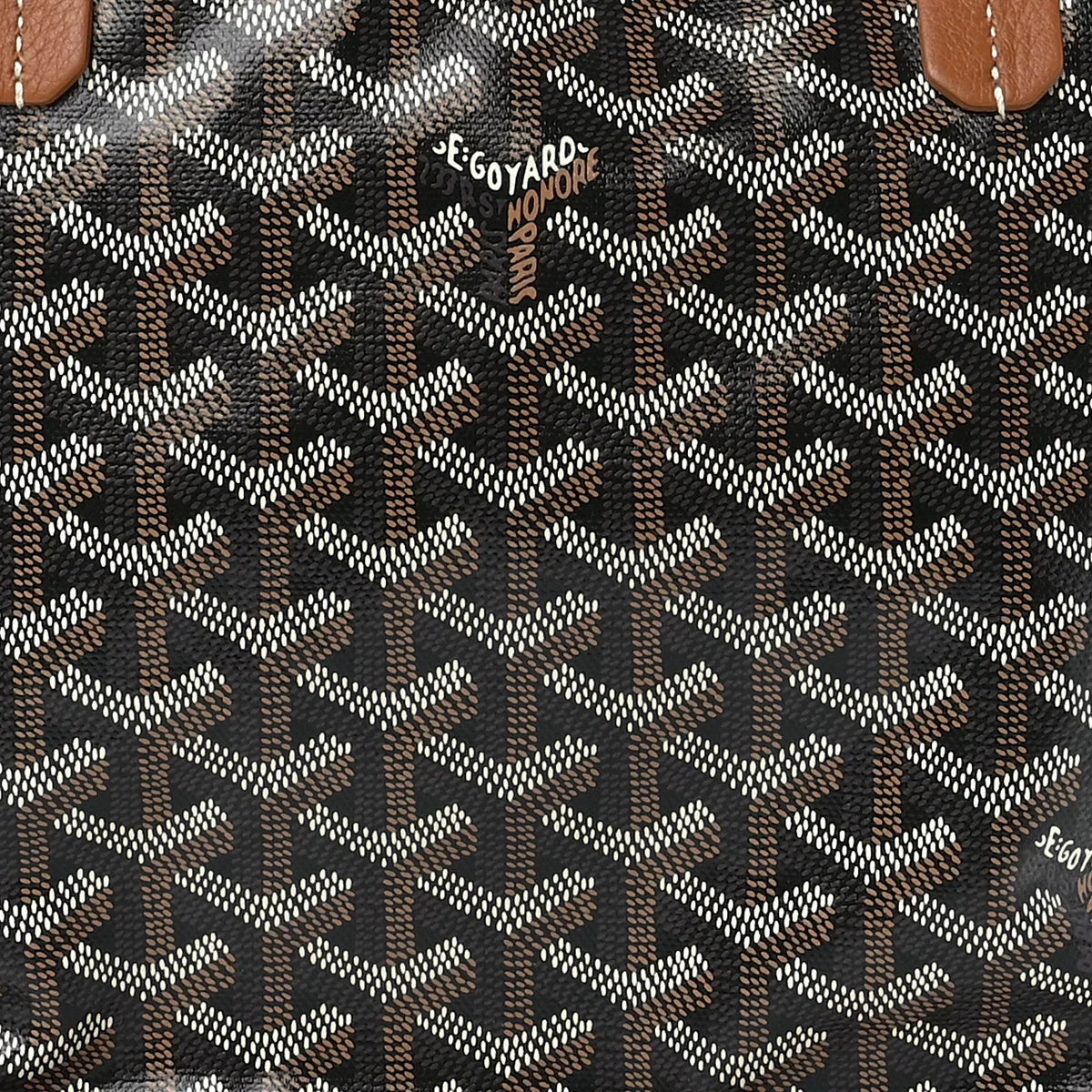 Goyard Goyardine Black Gold Anjou Small Reversible
