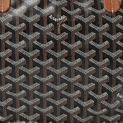 Goyard Goyardine Black Gold Anjou Small Reversible