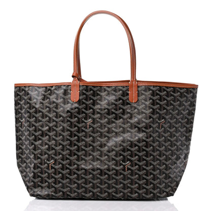Goyard Goyardine Black Gold Anjou Small Reversible