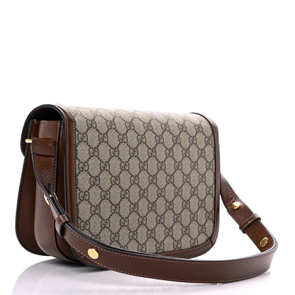 Gucci GG Supreme Monogram Horsebit 1955 Shoulder Bag Beige Brown Sugar