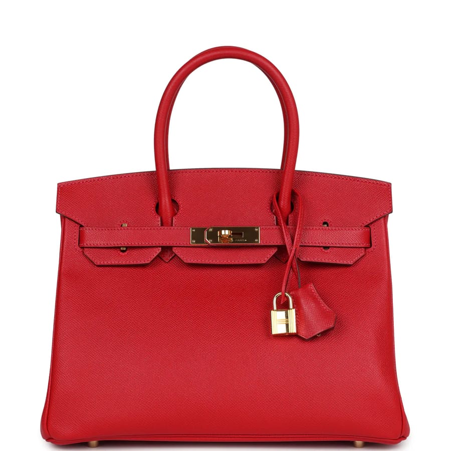 Hermès Birkin 35 Red Leather Gold Hardware