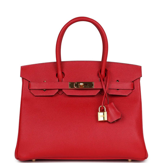 Hermès Birkin 35 Red Leather Gold Hardware